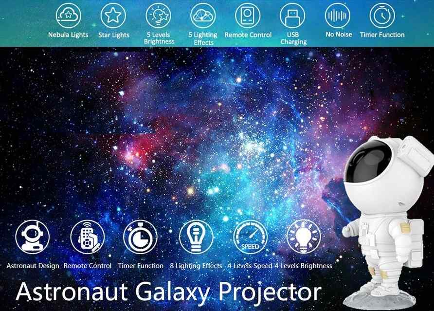 Astronaut Galaxy Star Sky Projector Night Light Nebula Lamp