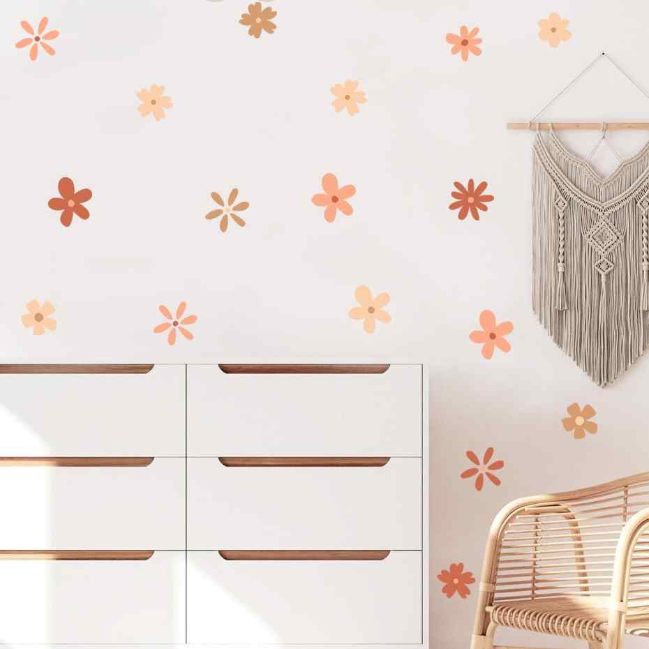 Boho Daisy Floral Vinyl Wall Art Stickers