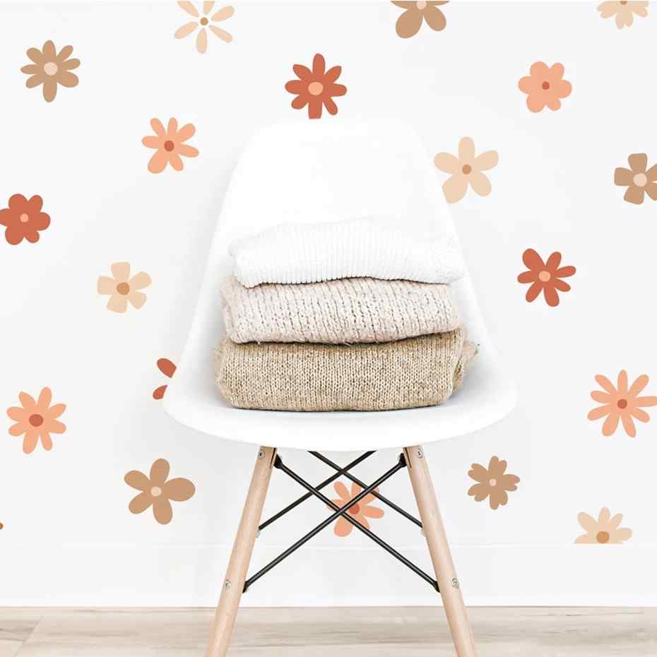 Boho Daisy Floral Vinyl Wall Art Stickers