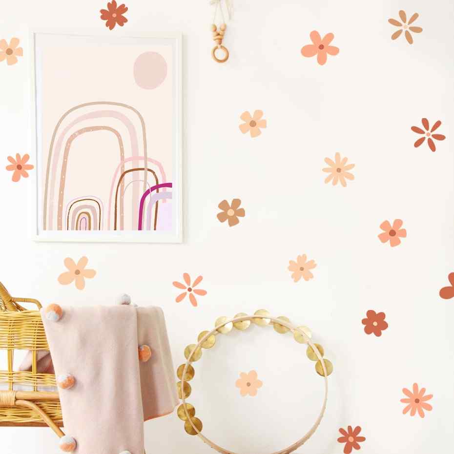 Boho Daisy Floral Vinyl Wall Art Stickers