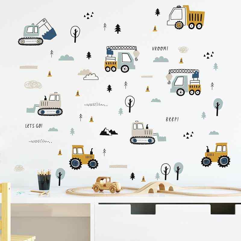 Construction Trucks Wall Decor Stickers