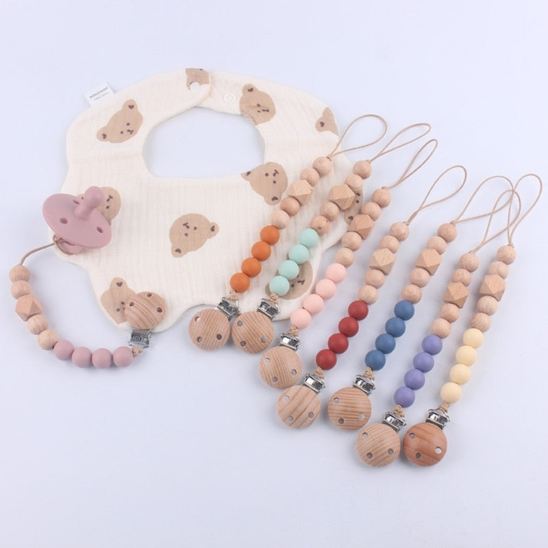 Silicone Bead Teething Pacifier Clips