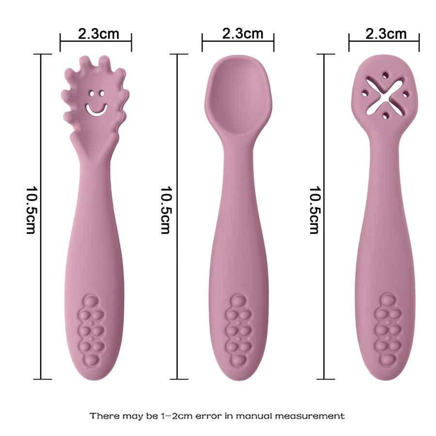 Silicone Training Cutlery Utensils Set  3PCS