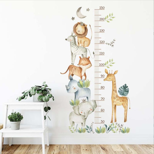 Safari Animals Height Ruler Wall Sticker